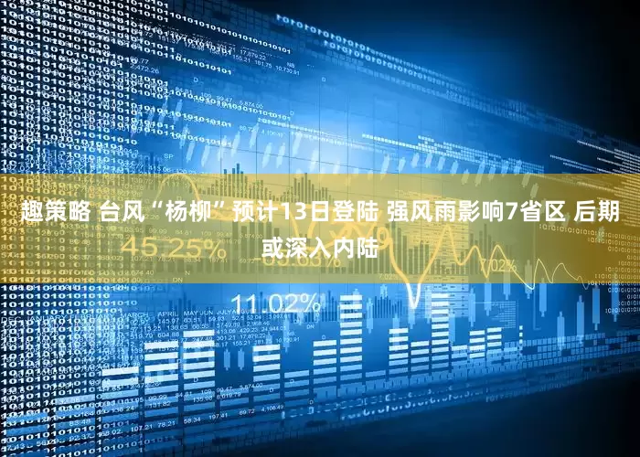 趣策略 台风“杨柳”预计13日登陆 强风雨影响7省区 后期或深入内陆
